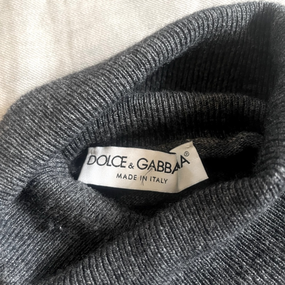 Dolce and Gabbana Multicolor Checkerboard Wool Turtleneck - Picture 4 of 8